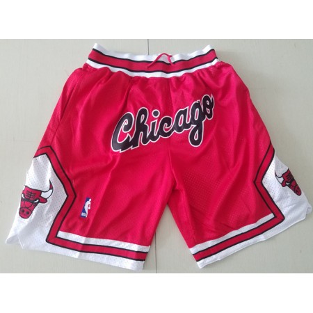 NBA Chicago Bulls Uomo Pantaloncini Tascabili Rosso Swingman